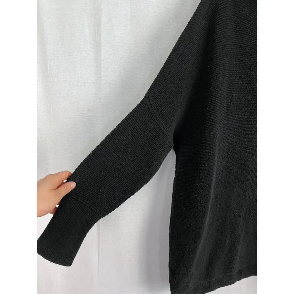 Free People Sweater Ottoman Slouchy Pullover Oversized Chunky Black Minimalist - Picture 6 of 8